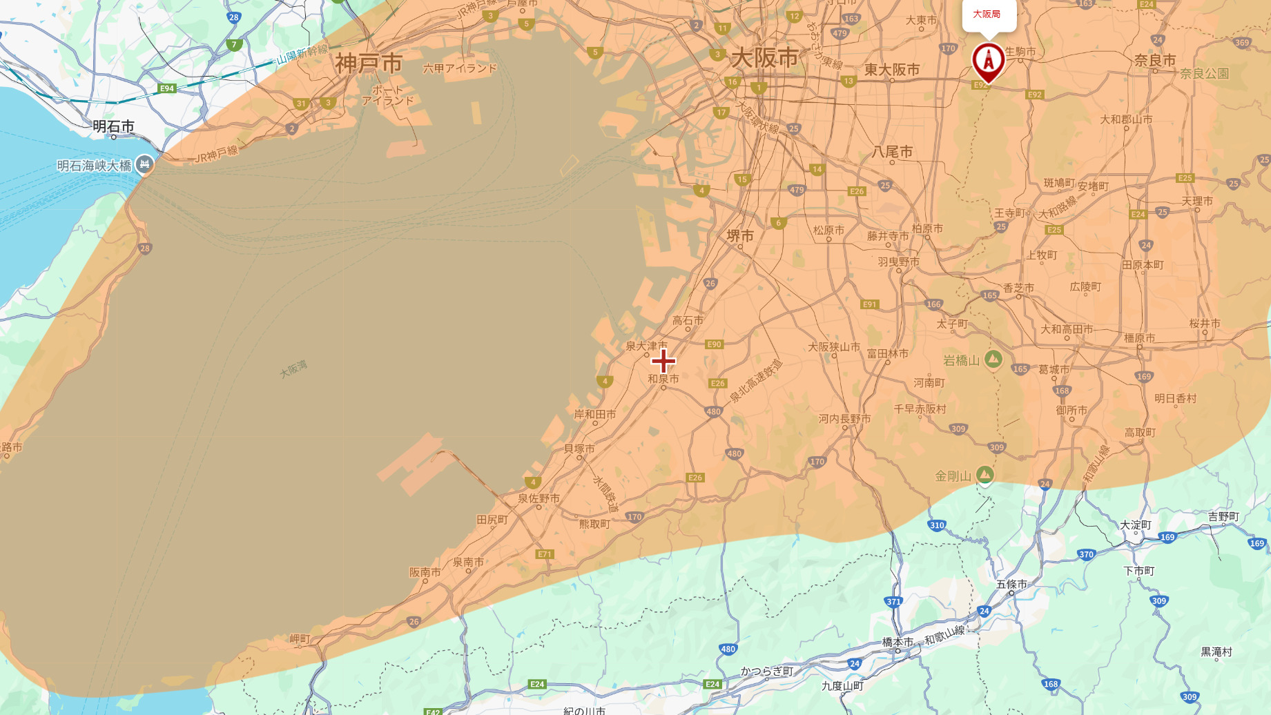 和泉市の電波事情